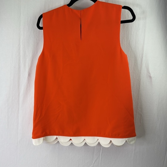 Victoria Beckham for Target Orange Sleeveless Tank Top with Scallop Blouse - Picture 2 of 13